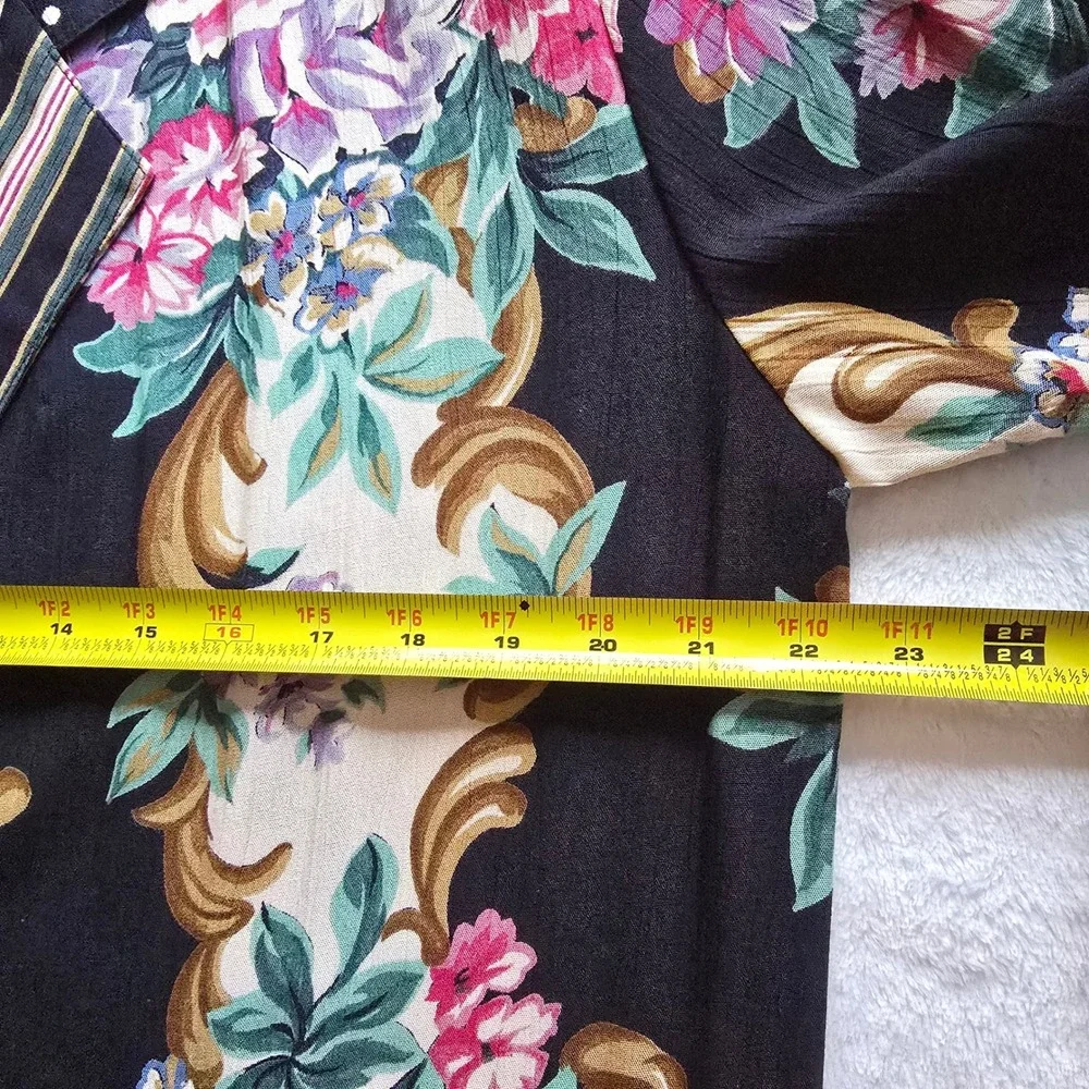 Gorgeous Vintage Carole Little Floral Mixed Print Set Blazer 10 Maxi Skirt 8 - Picture 12 of 16